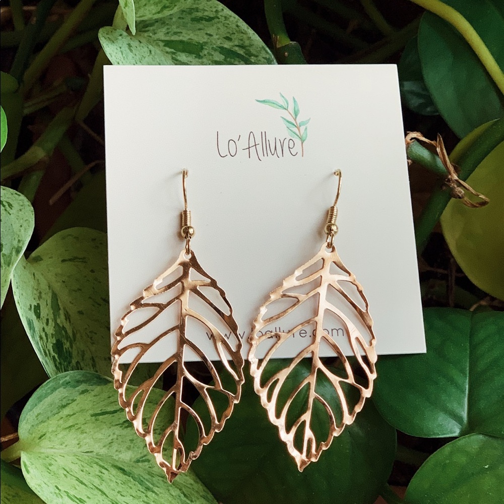 Gold leaf earrings